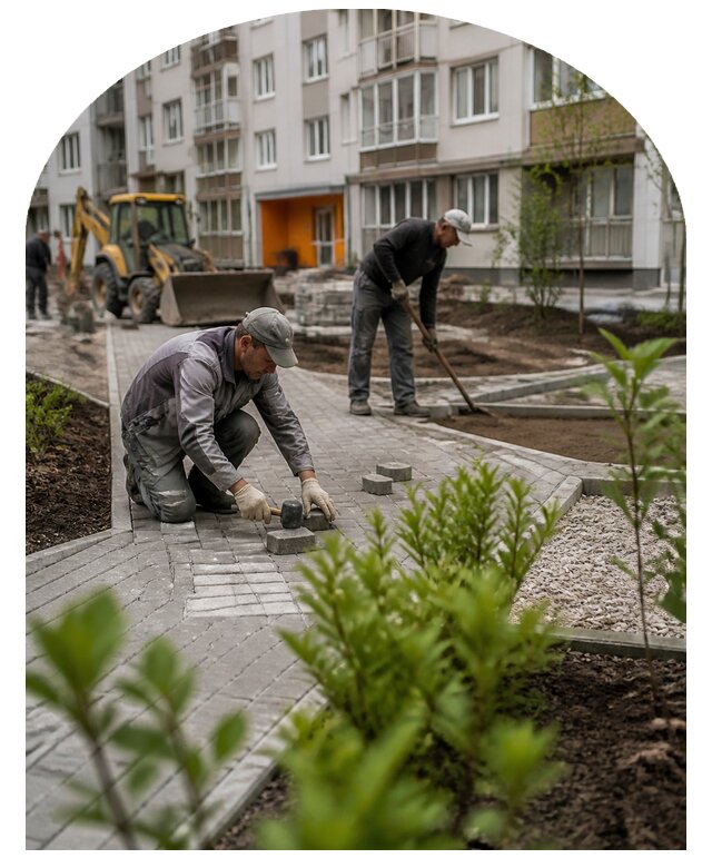 Благоустройство двора многоквартирного дома в Карпинске